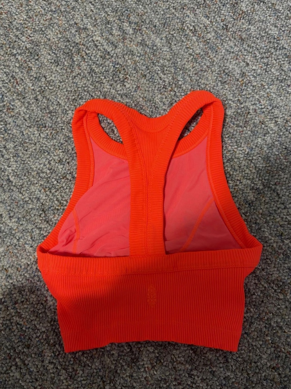 Women’s Ribbed Racerback Crop Tank - Orange - Picture 2 of 2